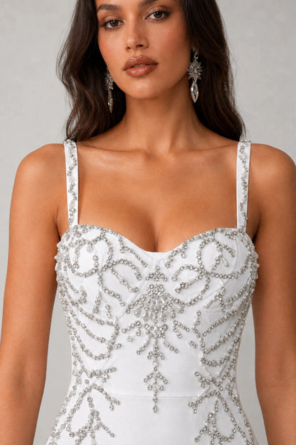 Aveline Crystal Pearl Gown — Starlight White