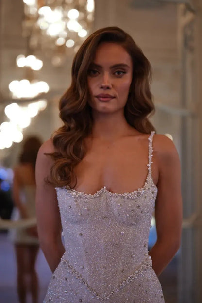 Aveline Pearl Embellished Mini Dress - Starlight White