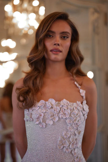 Rosabelle Floral Appliqué Mini Dress - Blush Pearl