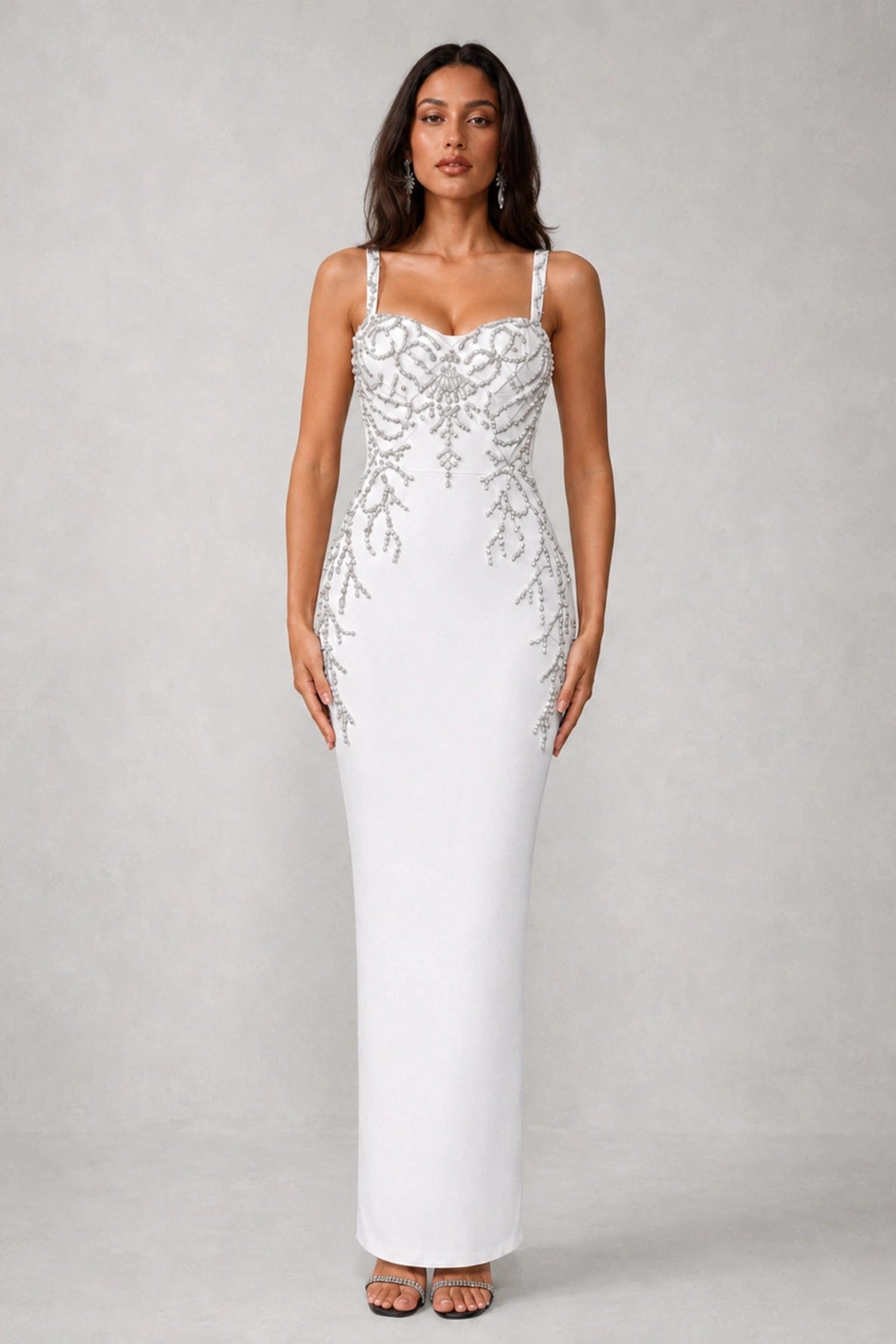 Aveline Crystal Pearl Gown — Starlight White