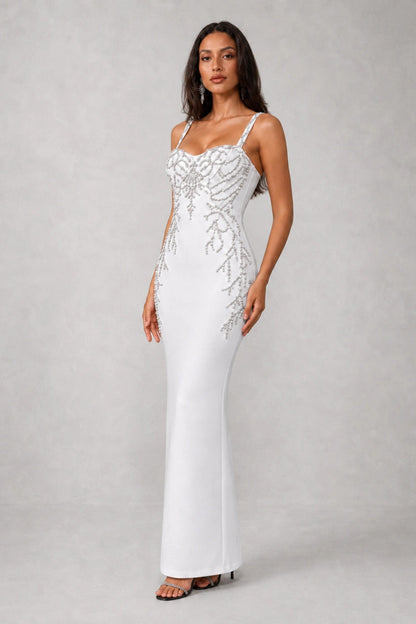 Aveline Crystal Pearl Gown — Starlight White