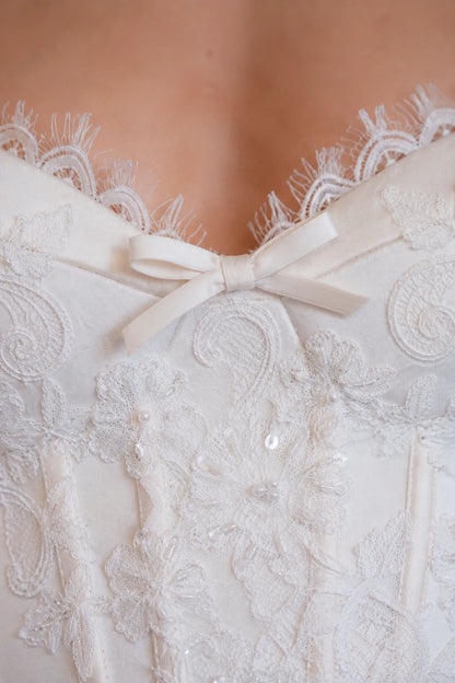 Odette Lace Corset Mini Dress - Soft Ivory