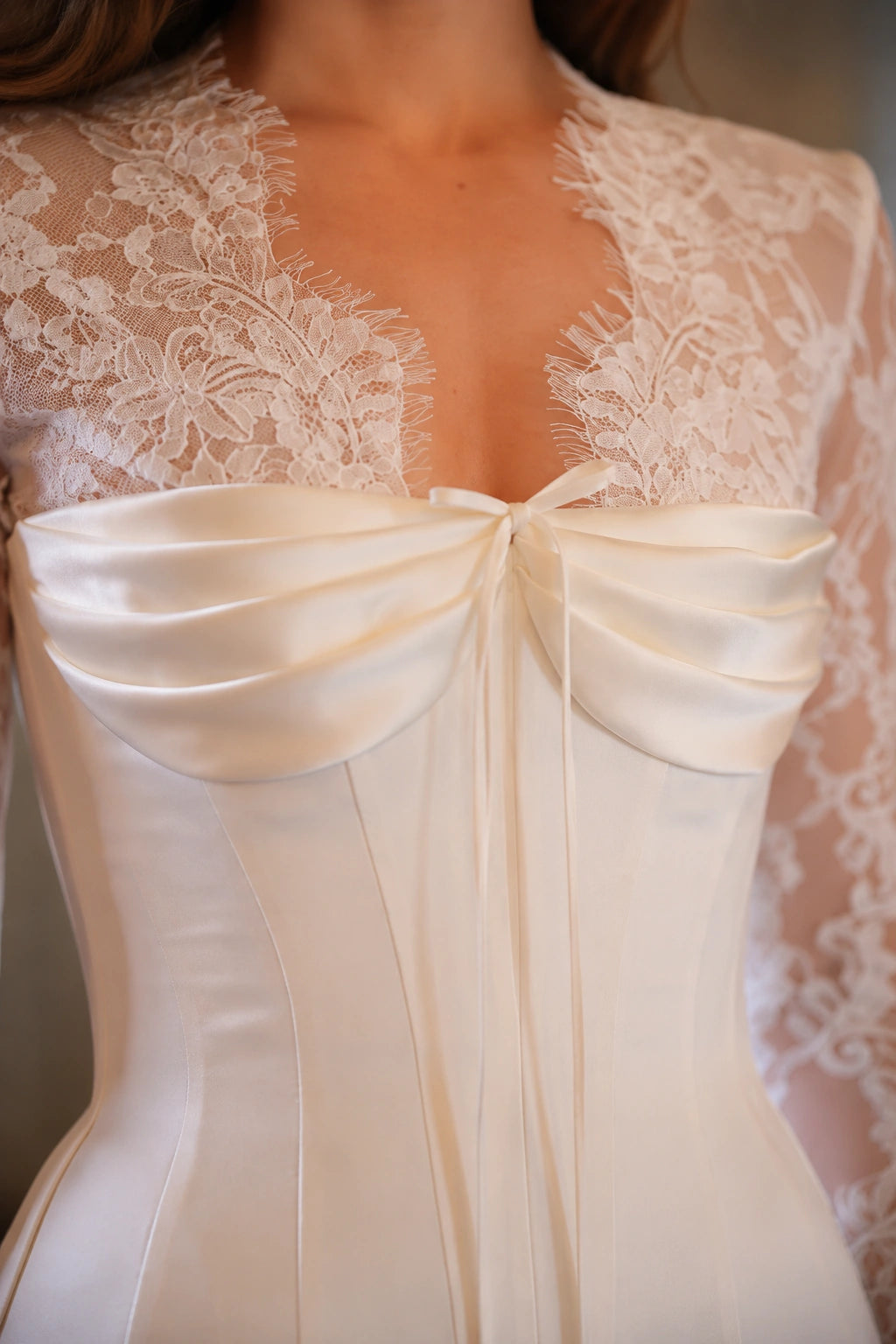 Violetta Draped Corset Mini Dress - Ivory Blossom